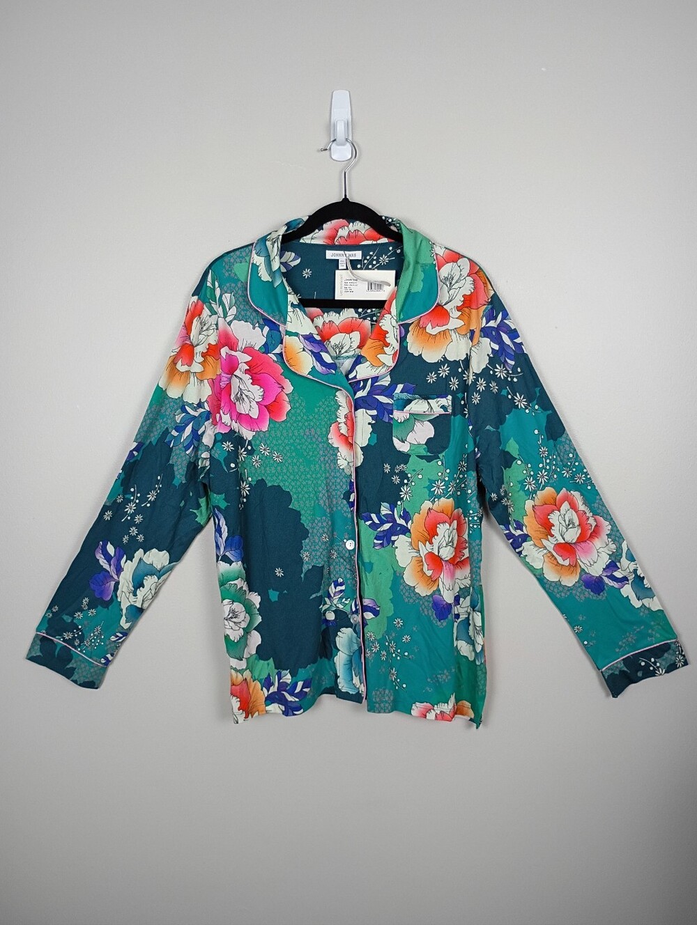 Johnny Was Tura Long Sleeve Sleep Shirt Floral Pajama Top XXL NWT